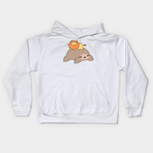 Sloth and Little Lion Kids Hoodie